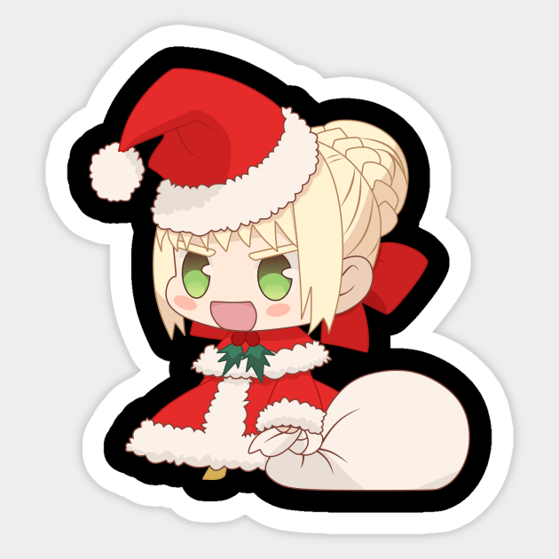 CUTE CHIBI SANTA SABER NERO from FATE GRAND ORDER Sticker by zerooneproject